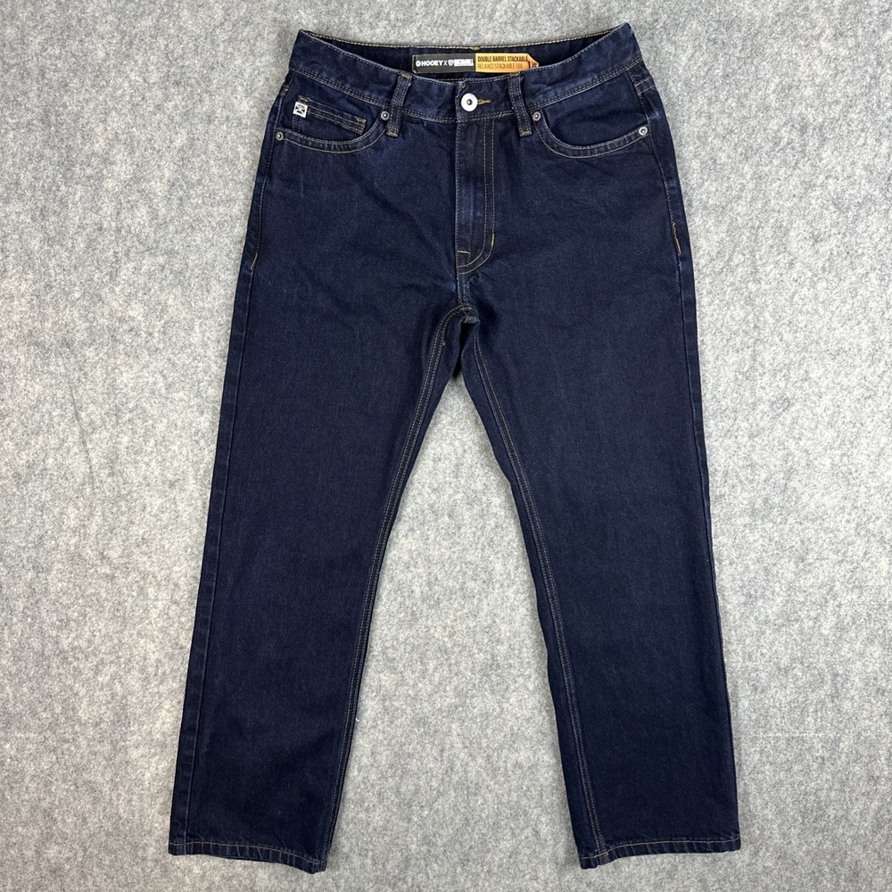 Hooey x Rock & Roll Denim Jeans Mens 30x30 Dark Blue Double Barrel Stackable